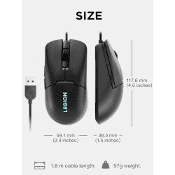 Lenovo Legion M300s RGB Gaming Mouse | 8000 DPI Adjustable Sensor | Black