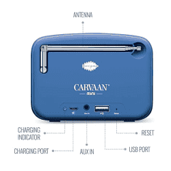 Saregama Carvaan Mini Hindi Portable Bluetooth Speaker | 2.0 Channel | Regal Blue | SCM04