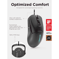 Lenovo Legion M300s RGB Gaming Mouse | 8000 DPI Adjustable Sensor | Black