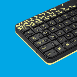 Logitech Nano Wireless USB Keyboard Mouse Combo  | Black and Chartreuse Yellow | MK240