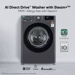 LG Fully Automatic Front Loading Washing Machine | 9 Kg | Middle Black | FHV1409Z2M ABMQEIL