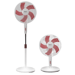 Impex Impulse Table pedestal 2 in 1 convertible fan | 400 mm | Red and White