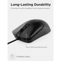 Lenovo Legion M300s RGB Gaming Mouse | 8000 DPI Adjustable Sensor | Black