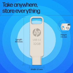 HP USB 3.2 OTG Flash Drive | 32GB | 886C | Gold