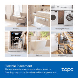 TP-Link Tapo T300 Smart Water Leak Sensor | Dripping Detection | White