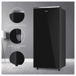 Whirlpool Direct Cool Single Door | 192 L | 3 Star | Crystal Black | 215 IMPRO GD PRM | 73304
