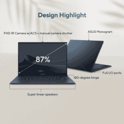 ASUS Zenbook 14 OLED Light Weight Laptop | intel Evo Core Ultra 5 125H | 16GB | 1TB  | Ponder Blue | UX3405MA-PP555WS
