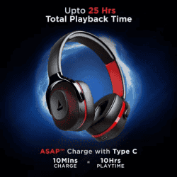 boAt Rockerz 425 Bluetooth Wireless Headphones |  Mic Signature Sound | Active Black
