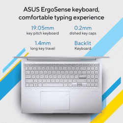 ASUS Vivobook 16 Laptop | Intel Core i7 12th Gen 12700H | 16 GB | 512 GB SSD | 16 Inch | Transparent Silver | X1605ZAC-MB741WS