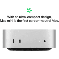 Apple Mac Mini M4 Chip Mini Tower | 10 core GPU Graphics | 24 GB | 512 GB SSD | Silver | MCYT4HN/A