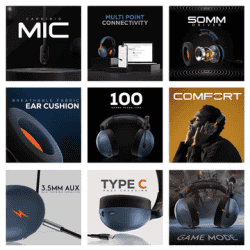 Fire-Boltt O-Prime Bluetooth Gaming Headphone | White | BGH002