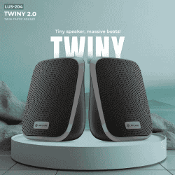 Lapcare Twiny 2 Computer Speaker | Grey | LUS-204