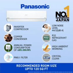 Panasonic EU 7 in 1 Convertible Inverter Split AC | 1 Ton | 3 Star | EU12AKY3F