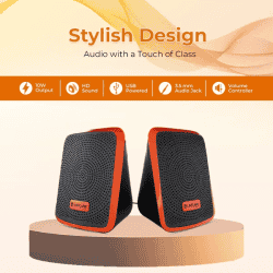 Lapcare Twiny 2 Computer Speaker | Orange | LUS-204
