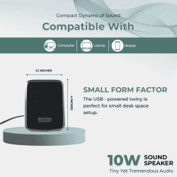 Lapcare Twiny 2 Computer Speaker | Grey | LUS-204