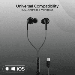 boAt Bassheads 100C Wired Earphones | Type C Jack | 10 mm Drivers | Black