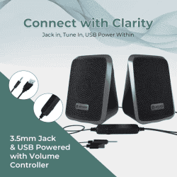 Lapcare Twiny 2 Computer Speaker | Grey | LUS-204