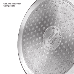 Prestige Omega Deluxe Aluminium Induction Base Non Stick Omni Tawa | 28 cm | Red