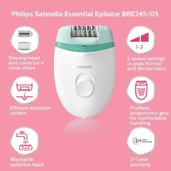 Philips Corded Compact Epilator | shaver and epilator for gentle hair removal at home | BRE245/00