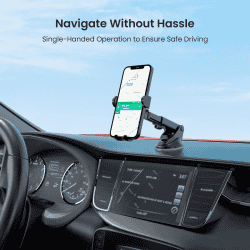 Portronics Clamp M3 Car Mobile Phone Holder | Stand for Dashboard & Windshield | Black