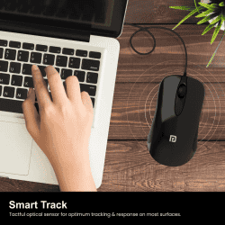 Portronics Toad 26 Wired Optical Mouse | Black | POR 1630