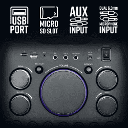 Zebronics Zeb Thump 700 Bluetooth Party Speaker | 120 W |  2 Wireless Mic | Karaoke & Recording Function | Black
