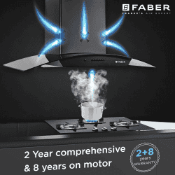 Faber Hood Ace Pro Wall Mounted Chimney | 3D | 90 cm | Black | HC PB FL BK