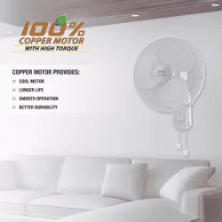 Usha Maxx Air Ultra Wall Fan | 400 mm | White