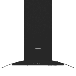 Faber HOOD FEEL ISOLA BK 90 Curved Glass Ceiling Mounted Chimney |1000 m³/hr |  Black