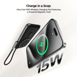 boAt EnergyShroom magnetic wireless power bank | 10000Mah | Black | PB330