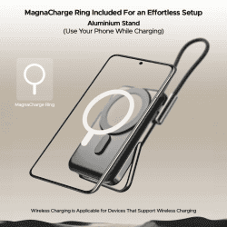 boAt EnergyShroom magnetic wireless power bank | 10000Mah | Black | PB330