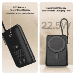 boAt EnergyShroom magnetic wireless power bank | 10000Mah | Black | PB330