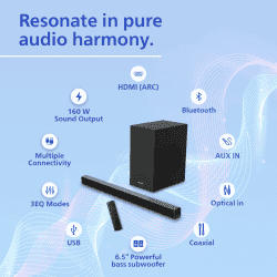 Philips Bluetooth Soundbar with Rich Bass | 2.1 | 160W | Black |  TAB4228/94