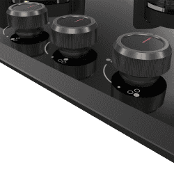 Kaff Built in Glass Automatic Hob |  3 Burners |  Full Brass Burners | Black | ASF 783