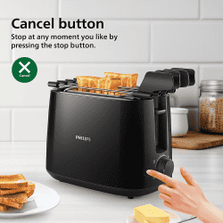 Philips Toaster and Sandwichmaker | 600 W | Black | HD 2583/90