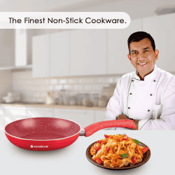 Wonderchef Granite Non Stick Fry Pan | 24 cm  | 1.8 L  | Red