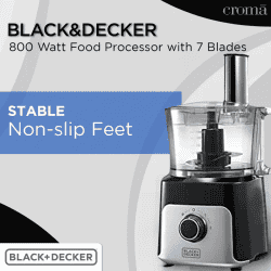 Black & Decker Juicer Mixer Grinder | 800 W | 3 Jars | Grey | BXFP8001IN