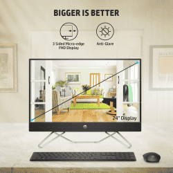 HP All-in-One Desktop PC | Intel Core i5-1235U  | 8GB | 512GB |  24 inch | Jet Black | 24-CB1907IN