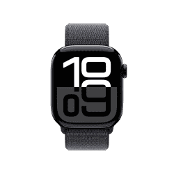 Apple Watch Series 10 | GPS | Cellular | 42 mm | Jet Black Aluminium with Ink Sport Loop | Ink Strap | MWX83HN/A