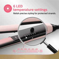 Philips Hair Straightener | Kerashine Ceramic Plates with Silkprotect Technology | Pink | BHS378/10