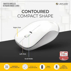 Lapcare Smartoo Wireless Multimedia Combo Keyboard Mouse | 1200dpi | White & Silver