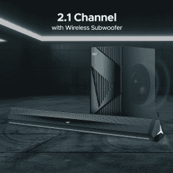 boAt Aavante Bar Stark Soundbar | 160W |  2.1 CH Wireless Subwoofer | Premium Black