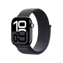 Apple Watch Series 10 | GPS | Cellular | 42 mm | Jet Black Aluminium with Ink Sport Loop | Ink Strap | MWX83HN/A