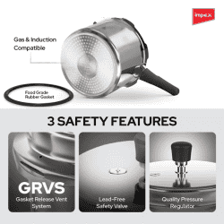 IMPEX ECO 2 Induction Bottom Pressure Cooker | 2 L | Silver