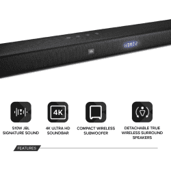 JBL BAR51 Dolby Truly Wireless Home Theatre | Digital DTS with Subwoofer for Extra Deep Bass | 5.1 Channel |  510 W | Black | JBLBAR51BLKEP
