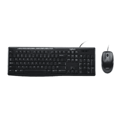 Logitech Media Set MK200 | Full-Size Wired Keyboard and High-Definition Optical Mouse Set | Black