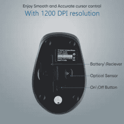 DSelect by Dell DS320 Wireless Optical Mouse | 2.4GHz | Black