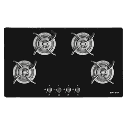 Faber Ultima Plus AI Toughened Glass Automatic Electric Hob | 4 Burner | Premium Quality Knob | Black | HT904 CRS BR CI