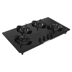 Faber Ultima Plus AI Toughened Glass Automatic Electric Hob | 4 Burner | Premium Quality Knob | Black | HT904 CRS BR CI