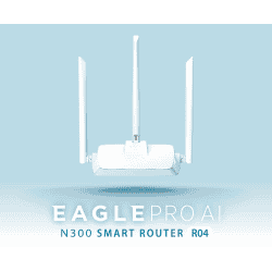 D Link R04 N300 Eagle Pro AI Router | Advance Parental Control with Voice Control Assistant | White
